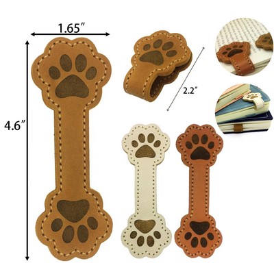 PU Leather Magnetic Bookmark in Dog Paw Shape