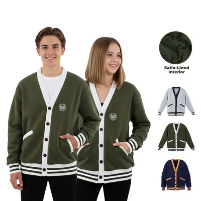Personalized Custom Cotton Varsity Cardigan