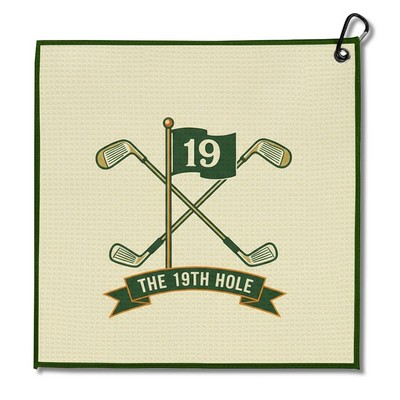 Waffle Pattern Golf Towel With Carabiner Clip