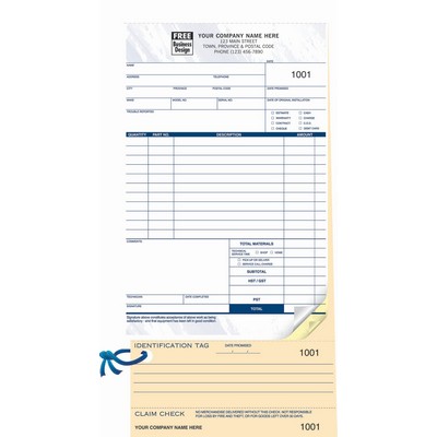 Service Order Forms - Small, Claim Checks, Carbon (3-Part)