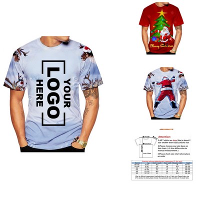 Unisex 3D Printed Round Neck T-Shirt – Eye-Catching Design