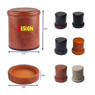 Dice Cup with Lid includes 6 Dices Velvet Interior