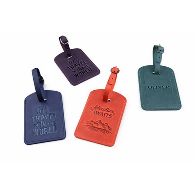Full grain Crazy Horse leather Luggage Tag