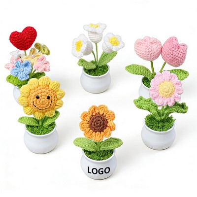 5" Handmade Yarn Flower Potted Plant