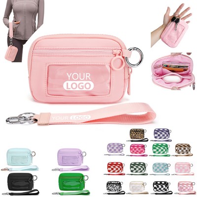 Wristlet Nylon Clear Window Bag