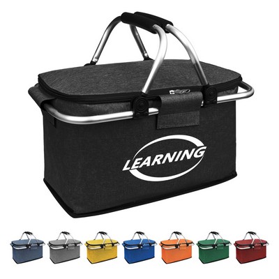 30L Foldable Insulated Cooler Bag Picnic Basket W/ Handle