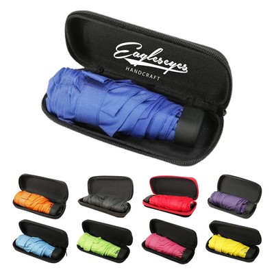 Telescopic Folding Travel Umbrella with Eva Case