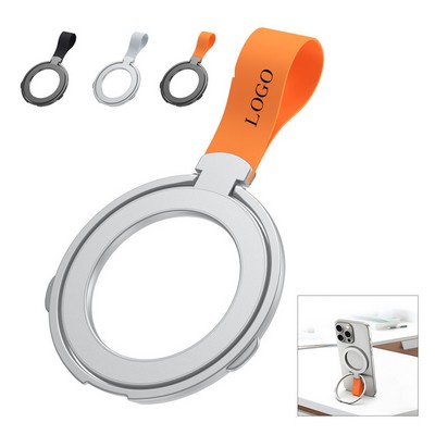 Metal Magnetic Phone Ring Holder with Silicone Grip