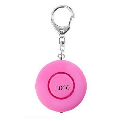 120dB Personal Safety Alarm Keychain with LED Light (Round, ABS)