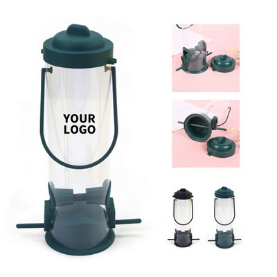 Custom Hanging Cylinder Bird Feeder With Perch