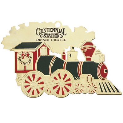 Train Festive Holiday Ornament w/Color Trim