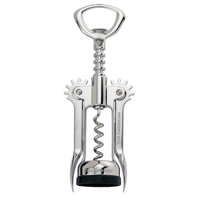 Chrome Plated Wing Corkscrew w/Open Spiral Worm