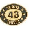 43 Years Service Stock Die Struck Pin
