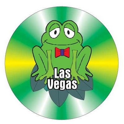 Las Vegas Frog Round Badge/Button w/ Bar Pin (2 1/2" Diameter)