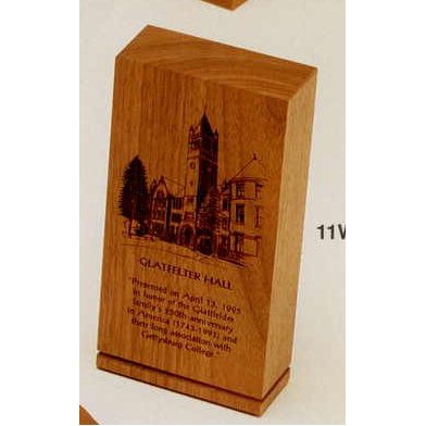 3-1/2"x7" Walnut Rectangular Standing Award (11w)