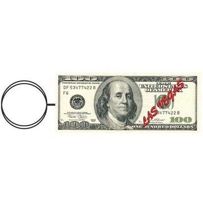 Las Vegas $100 Bill Key Chain w/Clear Mirrored Back (4 Square Inch)