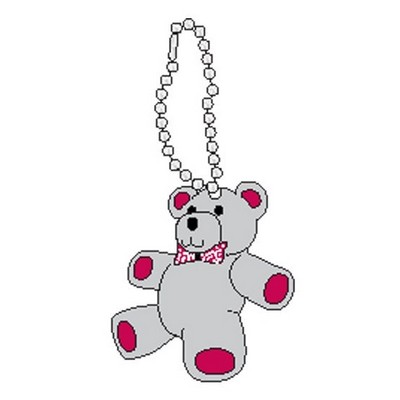 Teddy Bear Promotional Line Key Chain w/ Black Back (6 Square Inch)