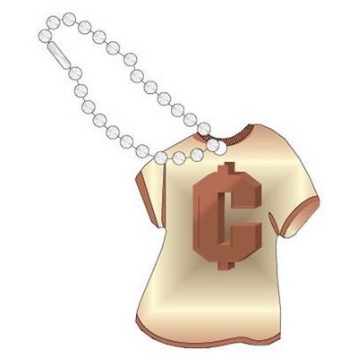 Cent Sign T-Shirt Promotional Key Chain w/ Black Back (4 Square Inch)