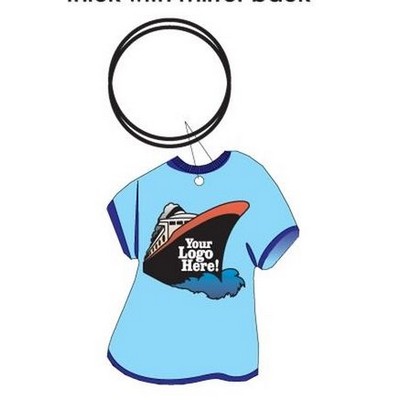 Cruise Ship T Shirt Executive Key Chain w/Mirrored Back (4 Square Inch)