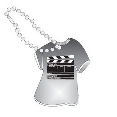 Clapboard Promotional T Shirt Key Chain w/ Black Back (4 Square Inch)