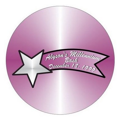 Star Banner Round Metal Photo Magnet (2 1/2")