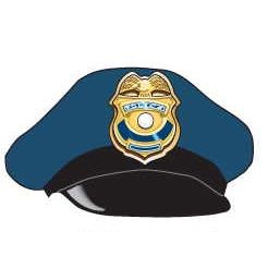 Police Cap Executive Magnet w/ Full Magnetic Back (12 Square Inch)