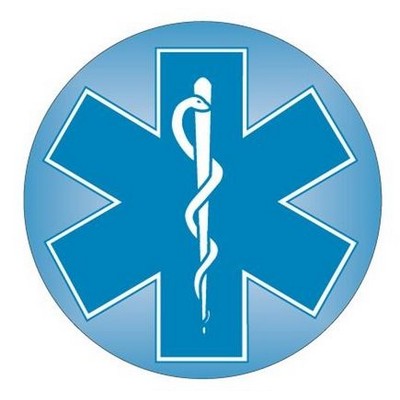 Caduceus Cross Round Badge w/ Bar Pin (2 1/2" Diameter)