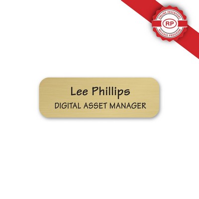 Custom Size Oxidized Brass Executive Name Badge (1-5 Sq In)