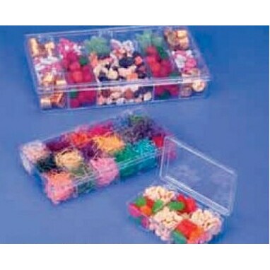 Rigid Clear Hinged Partition Box w/12 Compartments (8 1/4"x4 1/2"x1 3/8")