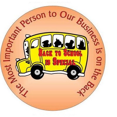 School Bus w/Slogan Photo Hand Mirror (2½" Diameter)
