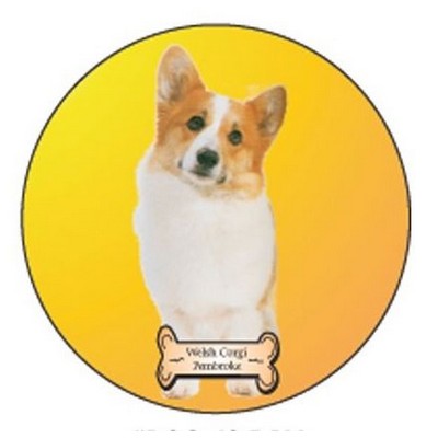 Welsh Corgi Dog Round Metal Photo Magnet (2 1/2")