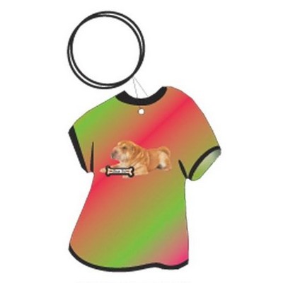Shar Pei Dog T Shirt Keychain w/Mirror Back (4 Square Inch)