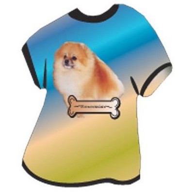 Pomeranian Dog T-Shirt Acrylic Coaster w/Felt Back