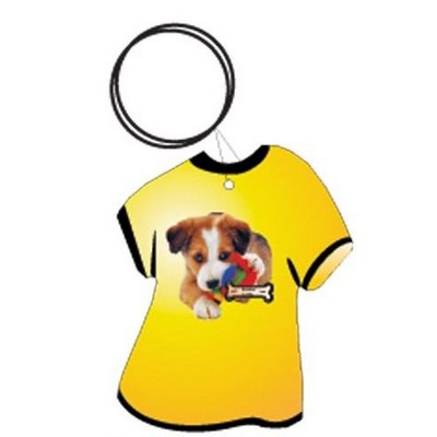 Border Collie T Shirt Keychain w/Mirrored Back (4 Square Inch)