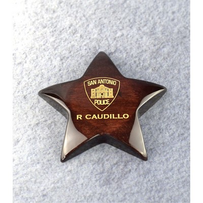 Rosewood Star Paperweight