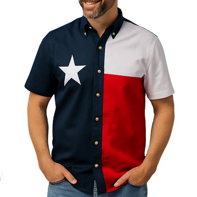 Texas Flag Short Sleeve Twill Shirt