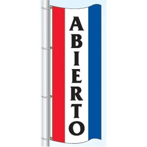 Double Faced Stock Message Interceptor® Drape Flag (Abierto) (3' x 8')