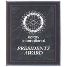 Acrylic Black Marble Plaque w/ Black Border - 7"x9"