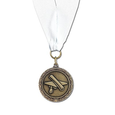 Graduation Cast MX Medal w/Grosgrain Neck Ribbon (1½")