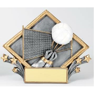 Volleyball Diamond Plate Award - 6"