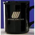 10 Oz. Black Flared Lip Ceramic Mug w/Ear Shaped Handle