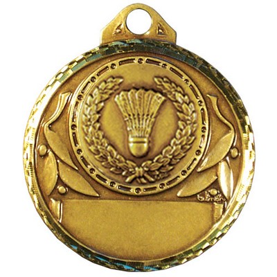 Stock Diamond Struck 2" Medal- Badminton