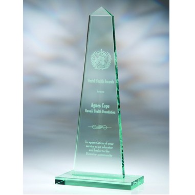 Obelisk Jade Glass Award - Medium (Screened)