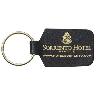 Large Rectangle Glued 2 Sided Bonded Leather Key Tag (1 1/4"x3 1/4")