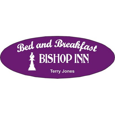 Name Badge - Laser Engraved - Oval - 1-9/16" x 2-3/8"