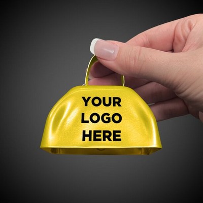3" Pad Printed Yellow Metal Cowbell