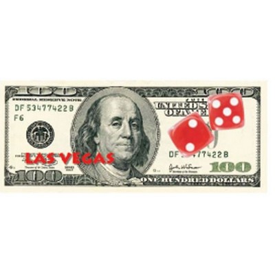 Las Vegas Dice $100 Bill Maxi Magnet (2 Square Inch)