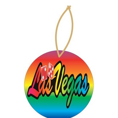 Las Vegas w/ Dice Ornament on Clear Mirrored Back (3 Square Inch)