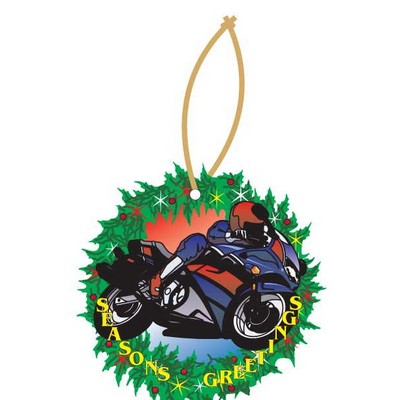 Import Motorcycle Executive Wreath Ornament w/ Mirrored Back (3 Square Inch)