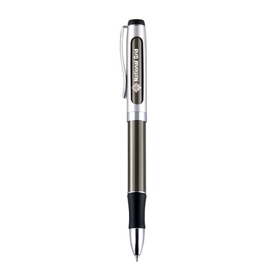 Cambridge-I Satin Chrome/Gun Metal Ballpoint Pen